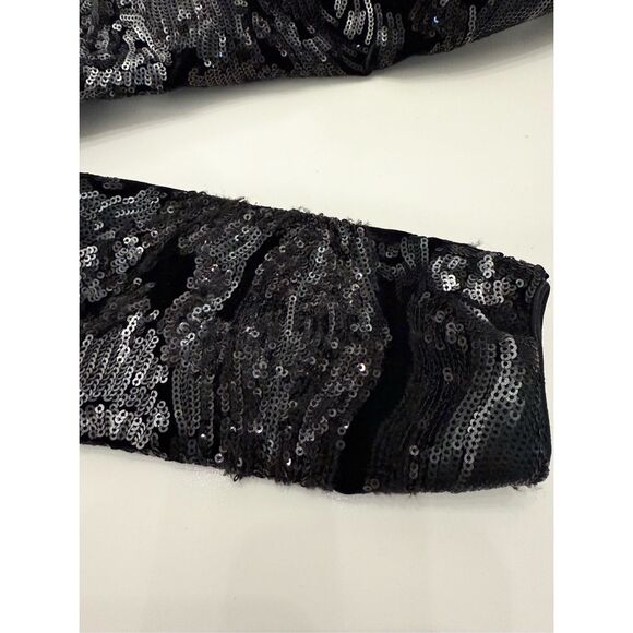 Dress the Population Lola Womens Black Sequin Velvet Mini Bodycon Dress Small - Picture 6 of 6